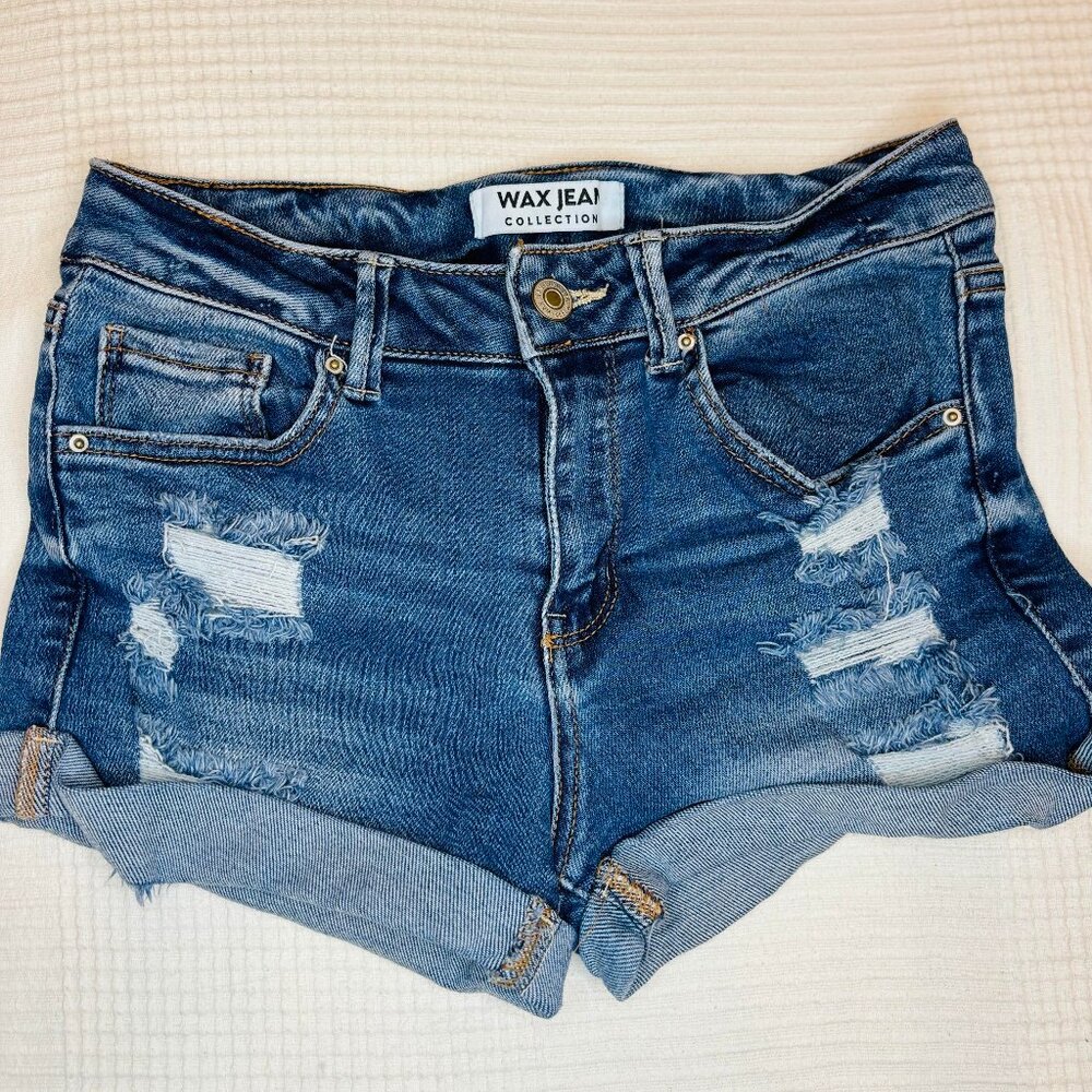 Wax Jean Denim Shorts